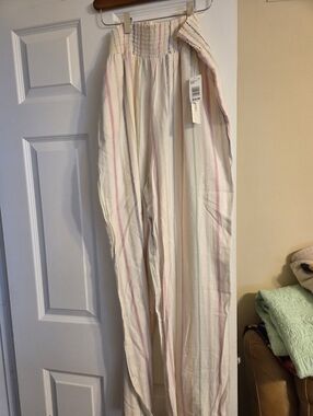 Urban Rebel Lightweight Cream Stripe Wide-Leg Pants XL NWT